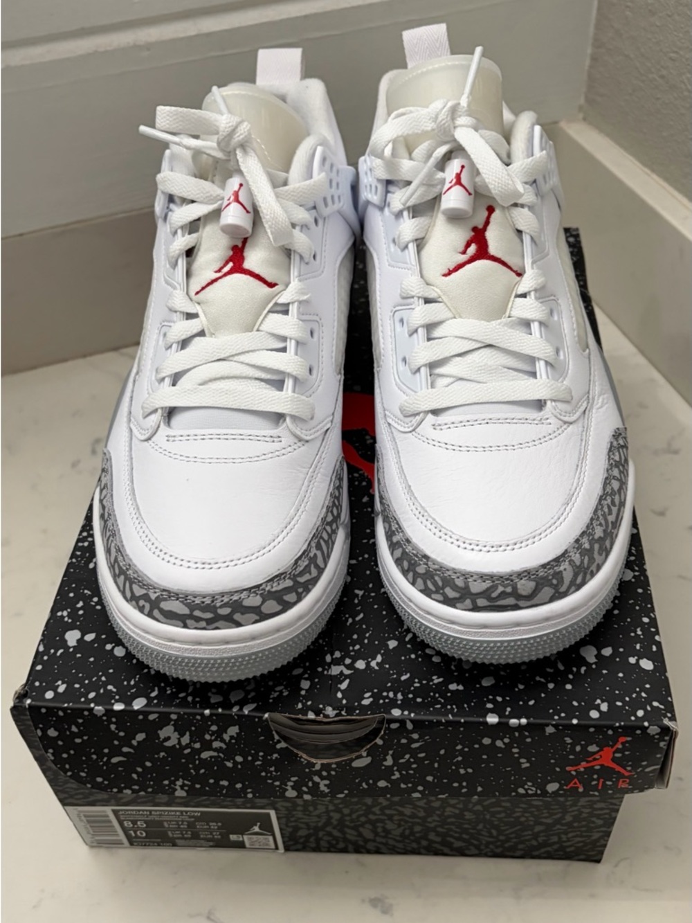 Jordan White and Red Sneakers